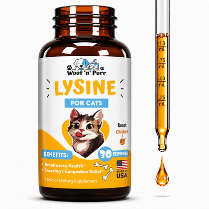 Lysine for Cats – Respiratory Health, Sneezing & Congestion Support, Immune Support, 30 Servings