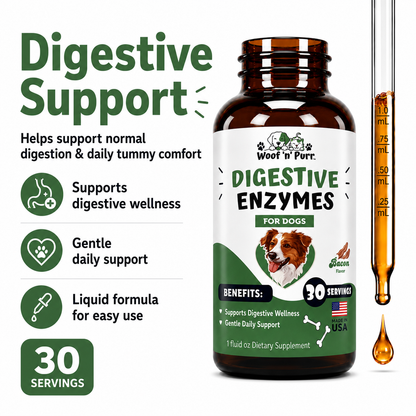 Digestive Enzyme for Dogs – Dog Digestive Support for Digestion, Gut Health & Nutrient Absorption, 30 Servings