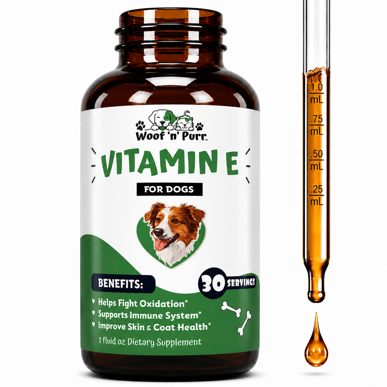Vitamin E for Dogs – Dog Vitamin E Supplement for Immune System Support, Skin & Coat Health, 30 Servings