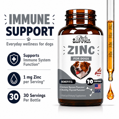 Zinc for Dogs – Dog Zinc Supplement for Immune Support, Thyroid Function & Overall Wellness, 30 Servings