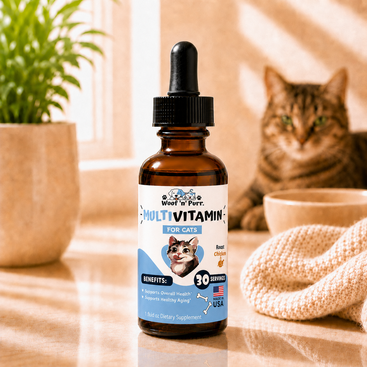 Multivitamin for Cats – Daily Wellness Support | 30 Servings