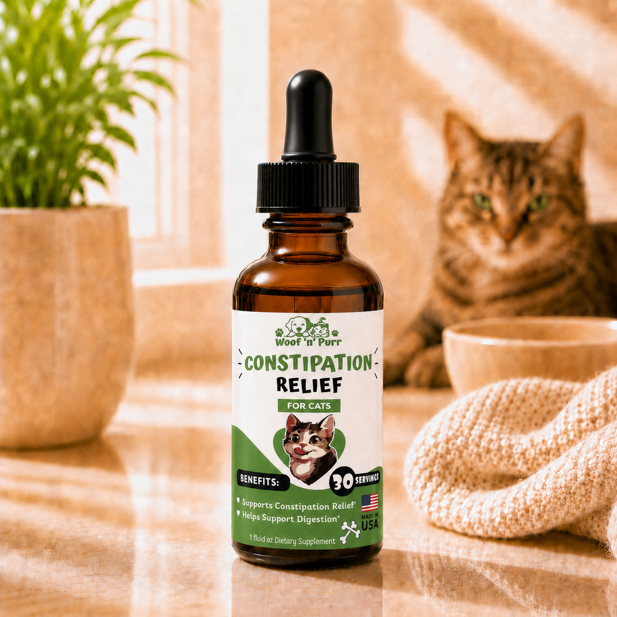 Constipation Relief for Cats – Digestive Support | 30 Servings