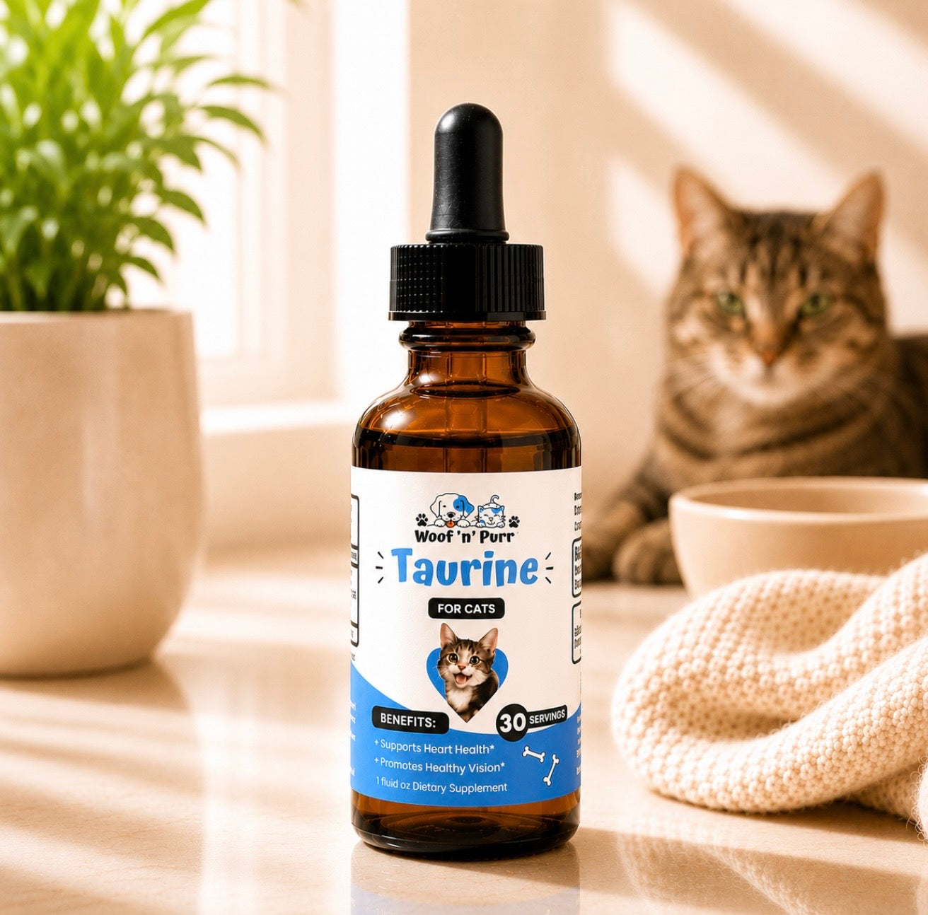 Taurine for Cats – Heart & Vision Support Supplement | 1, 2 & 4-Pack